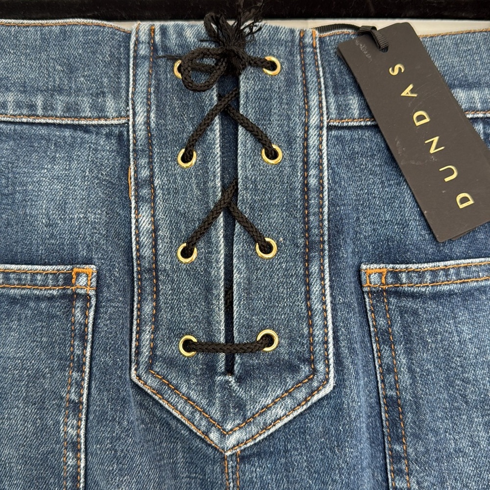 Dundas Button-Detailed High-Rise Flared Jeans Size 42 - Picture 7 of 12